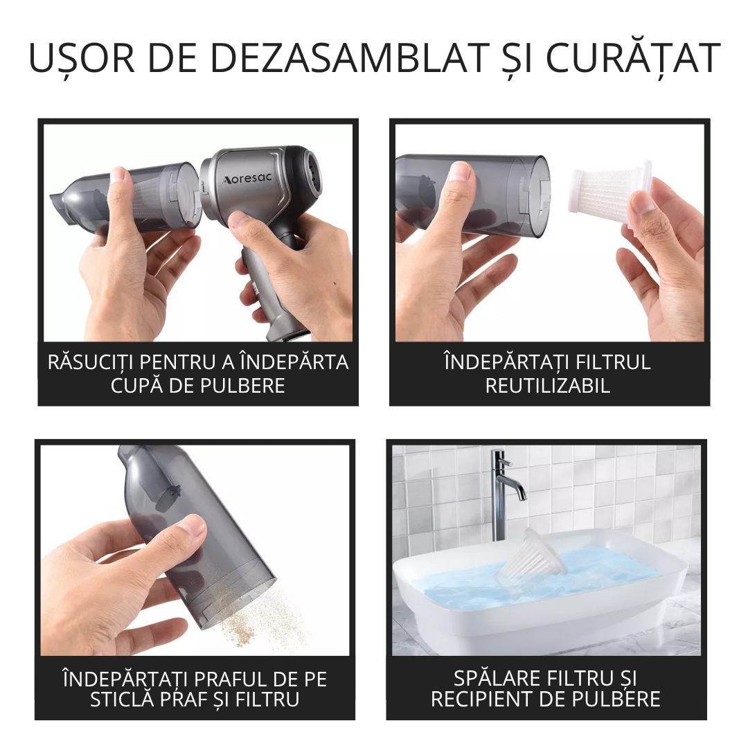 Aspirator auto portabil 3 în 1 - PowerMax