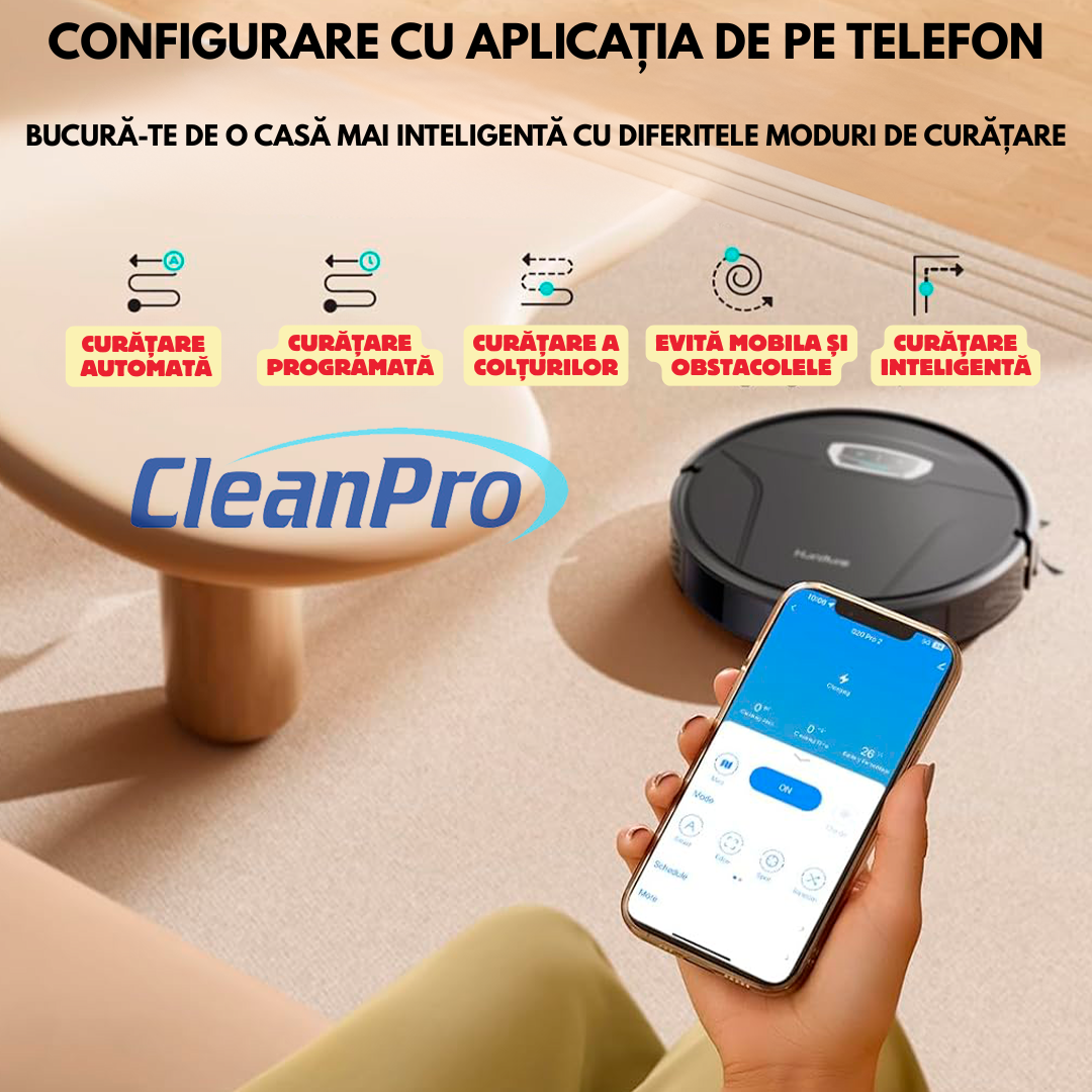 Aspirator robot inteligent 3 în 1 CleanPro™