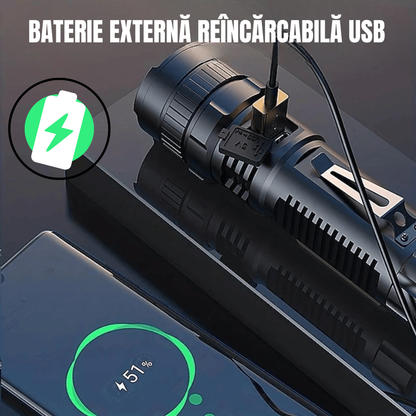Kit Lanternă Tactică cu Laser GERMANĂ + Cutie + Baterie Extra Gratuită – TitanLux™