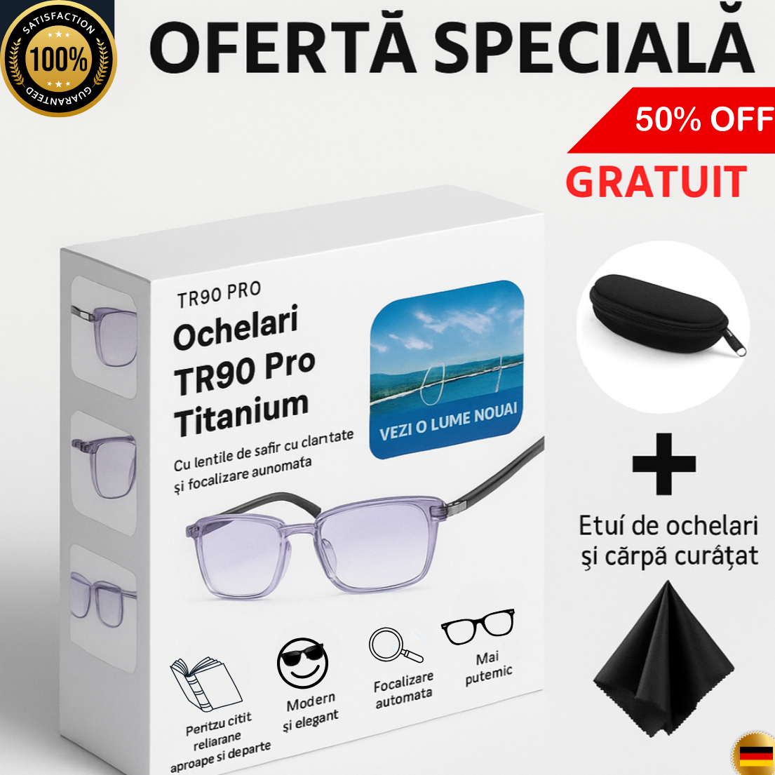 Ochelari Inteligenti Anti-Radiații - Vision™ + Husa din Piele
