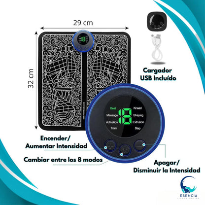 Masațiator pentru picioare EMS Footie® cu 8 moduri și 19 viteze